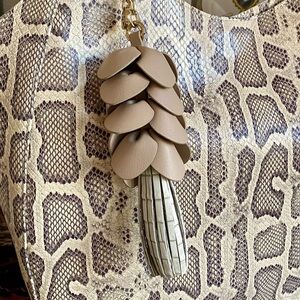 RARE COCONUT PETALO ORANGE BLOSSOM BRAHMIN TASSEL / PURSE CHARM